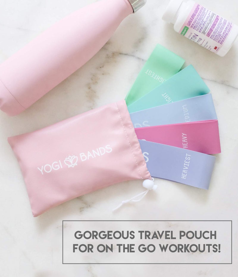 Yogi Bands XNM Creations Yogi Bands - Loop Resistance Bands for Working Out, Fitness and Yoga Exercise â€“ Set of 5 Pastel Exercise Bands - Image 4